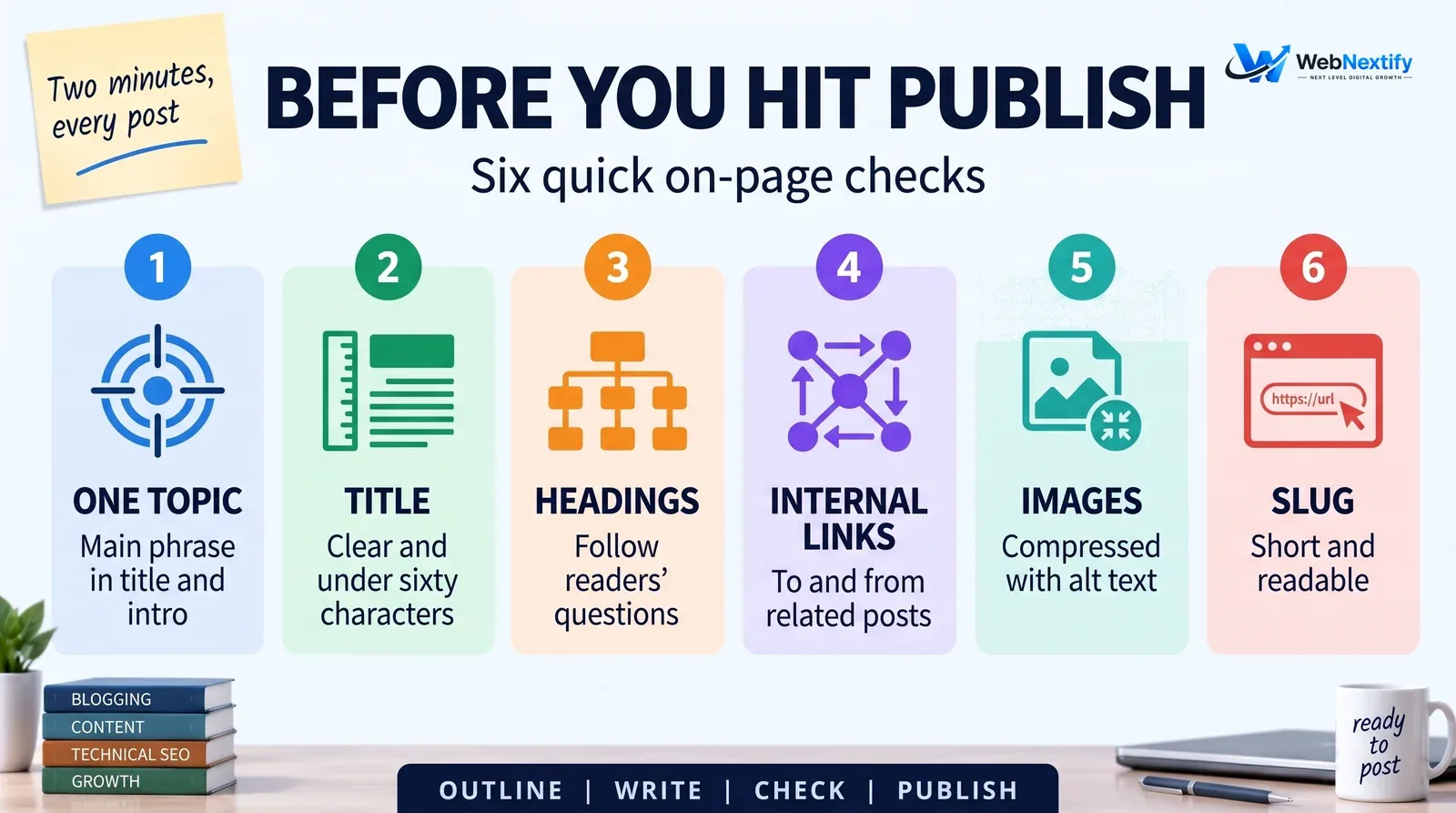 Six on-page SEO checks before publishing a blog post